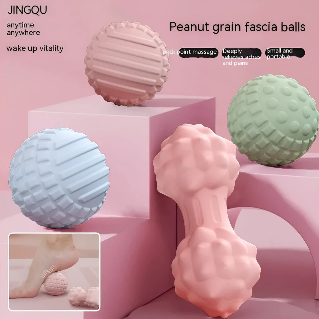 6cm diameter TPR foot massage ball in pink, blue, green, and purple colour options.