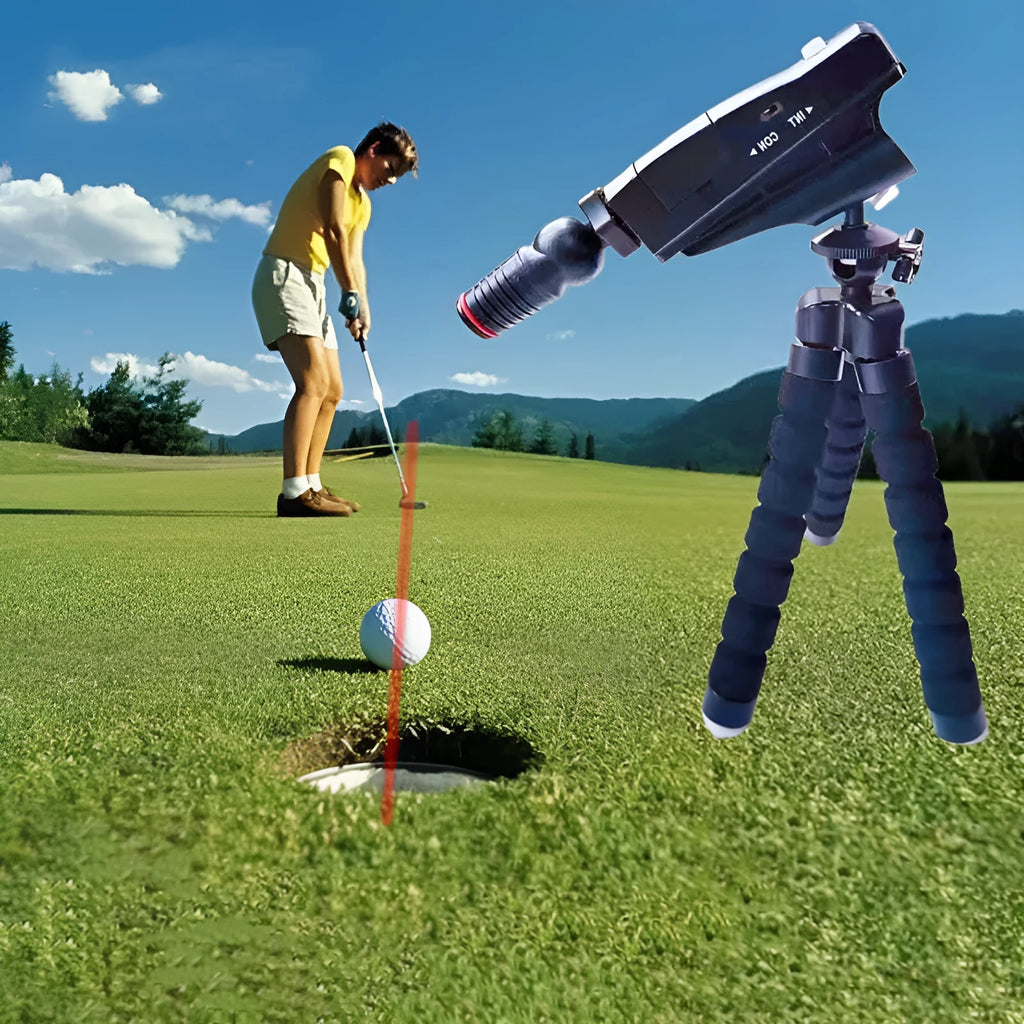 Golf putter laser aiming instrument and training accessory shown with different style options.