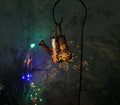 Solar garden lamp with iron butterfly pattern design and warm white LED lighting