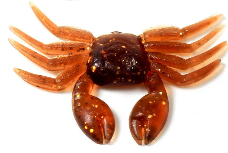 8CM red and brown PVC crab fishing lures showing detailed soft plastic crab imitation design