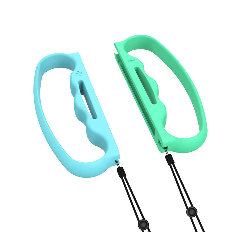 Black Joy-Con controller grips with hand rope straps for Nintendo Switch boxing games