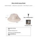 Wine bottle design camping lantern in beige or grey colour with USB-C charging port