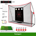 Golf wedge training set with 3-hole target net, straw practice mat and practice balls