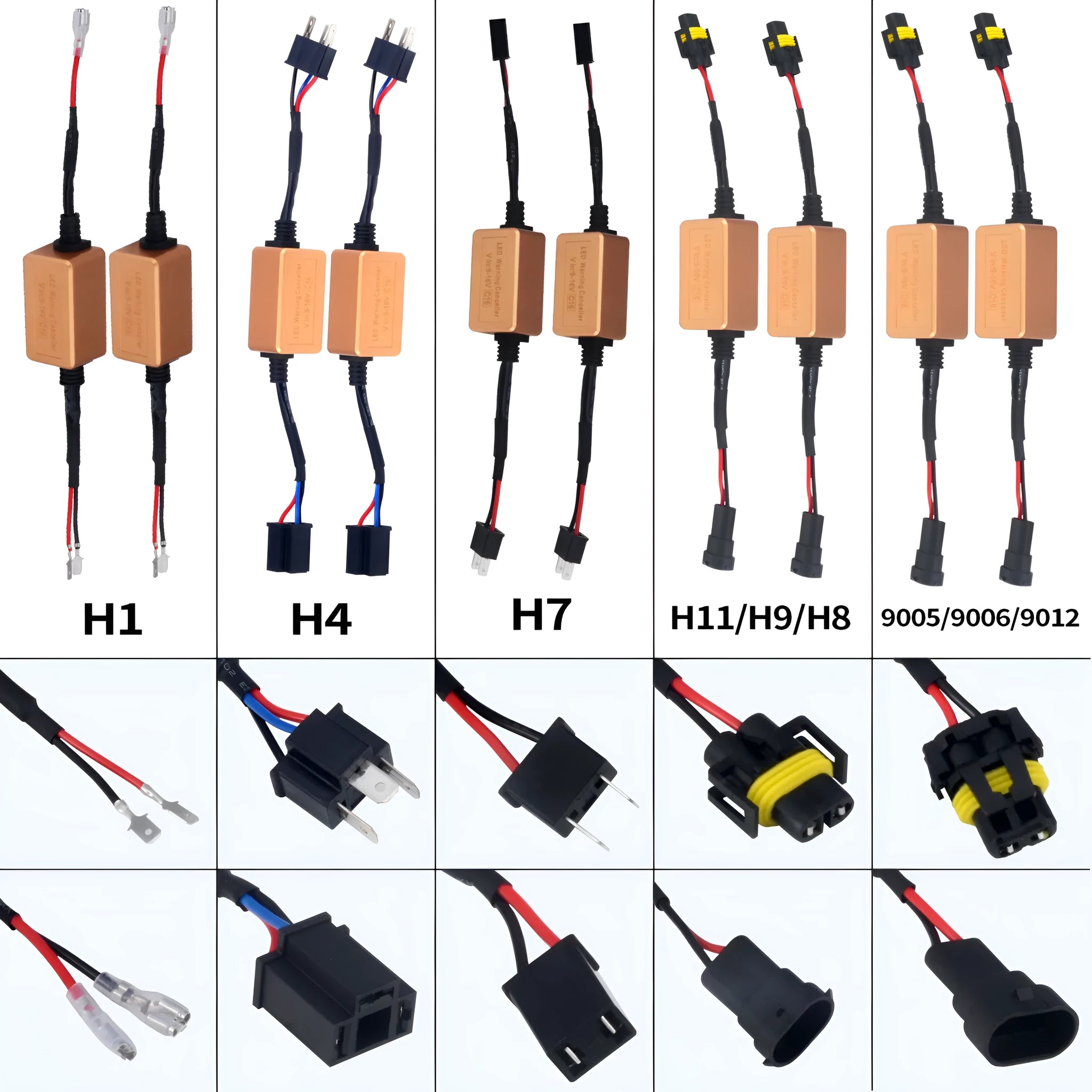 Black alloy LED car headlight CANbus decoder for H4 H7 H11 bulbs