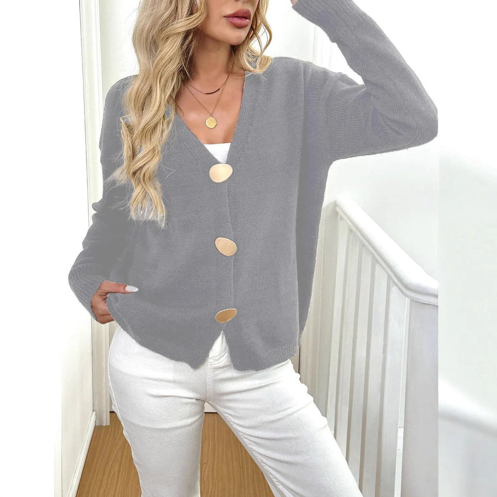 Deer plush sweater coat with princess sleeves and irregular hem in street hipster style
