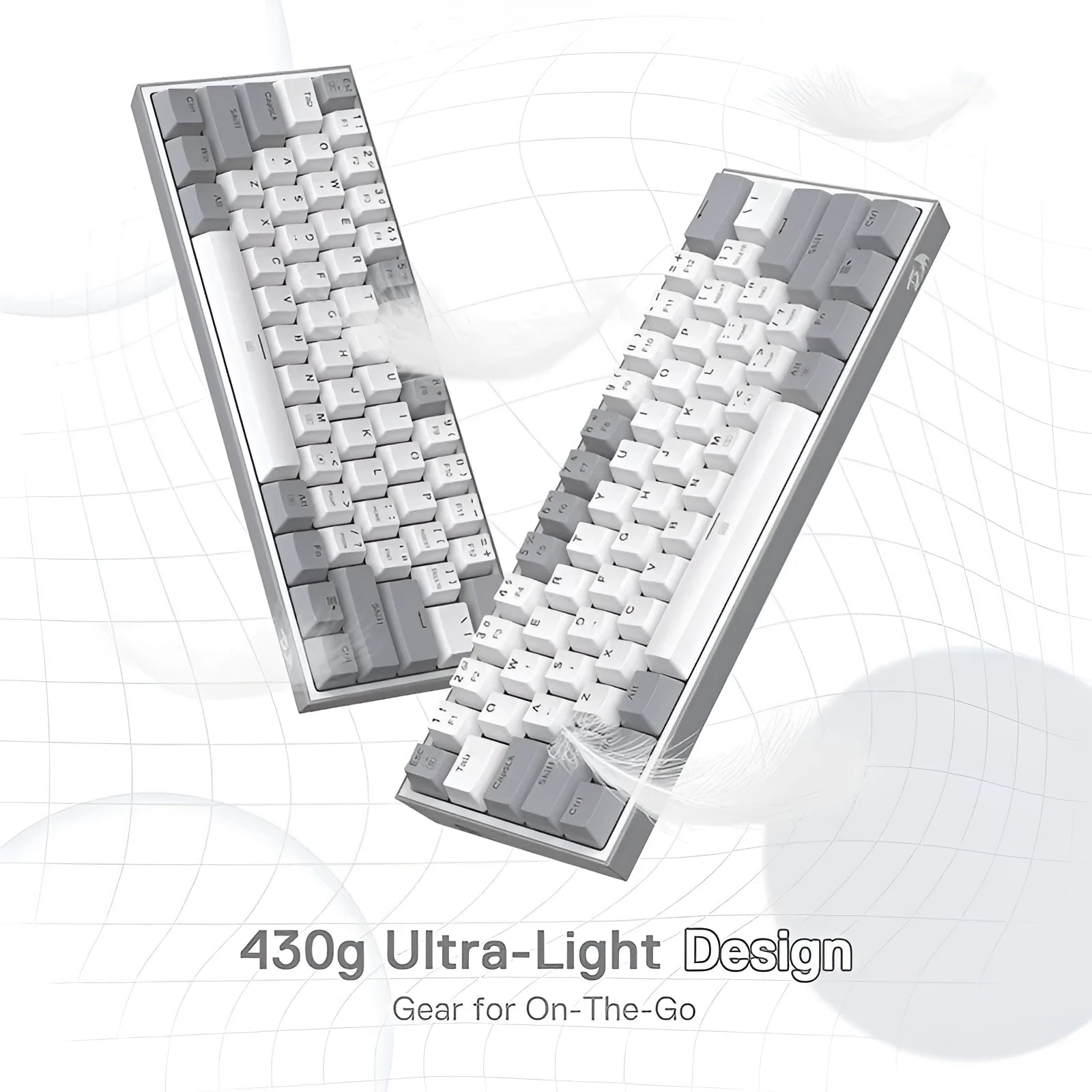 K617 RGB mechanical keyboard with dual keycap sets in white pink colour option