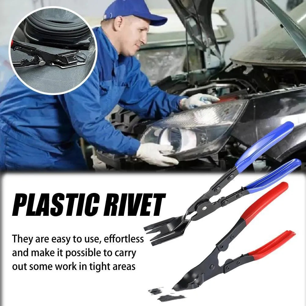 Blue car trim clamp removal pliers with 235mm steel construction for door panel disassembly
