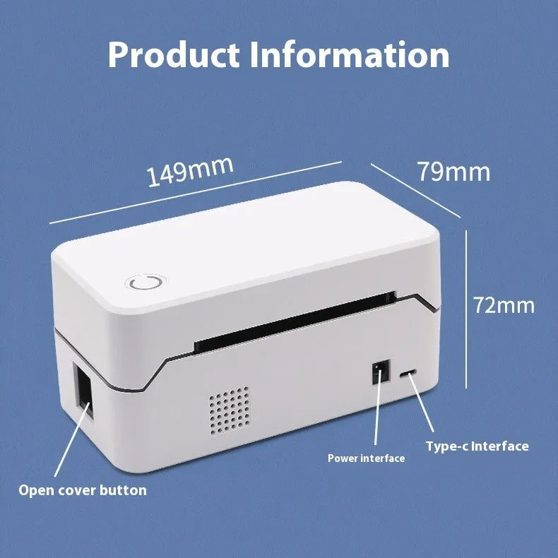 TDL401H compact Bluetooth thermal printer for receipts, measuring 149mm wide.