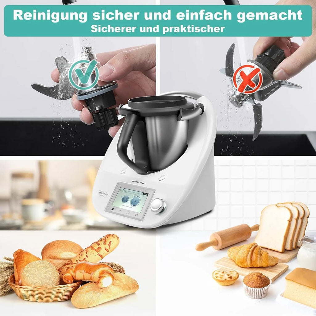 Ceramic dough knife with stainless steel handle for Thermomix TM6 and TM5 models.