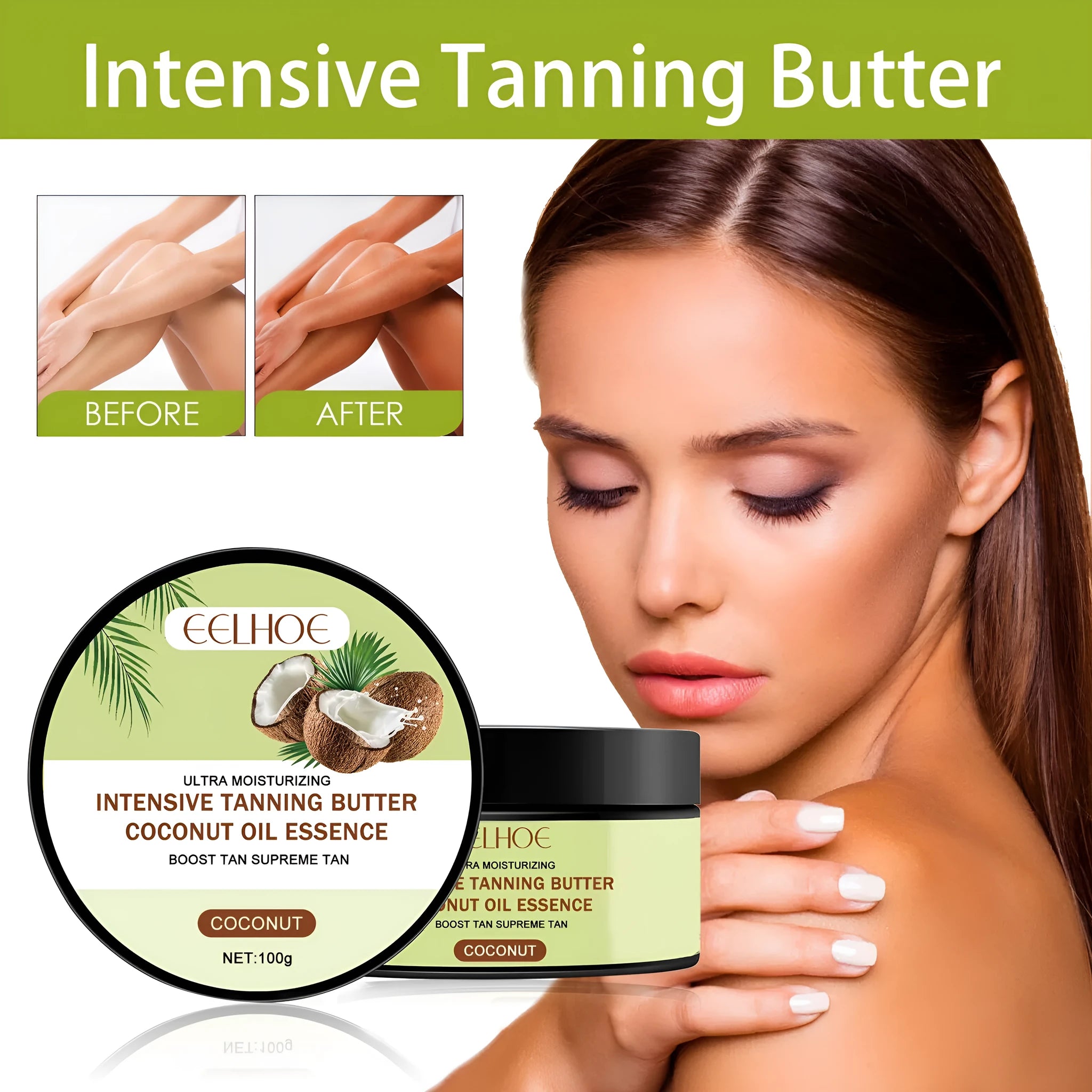 100g coconut hair blackening cream jar with radish seed oil and aloe extract for outdoor use