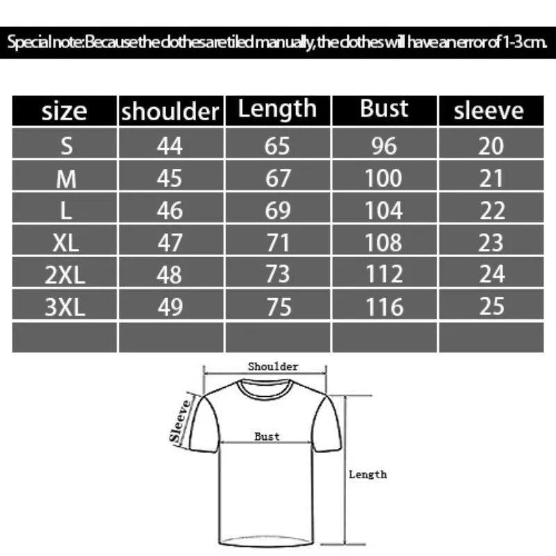 Men's black cartoon pattern digital printed t-shirt with round neck and short sleeves