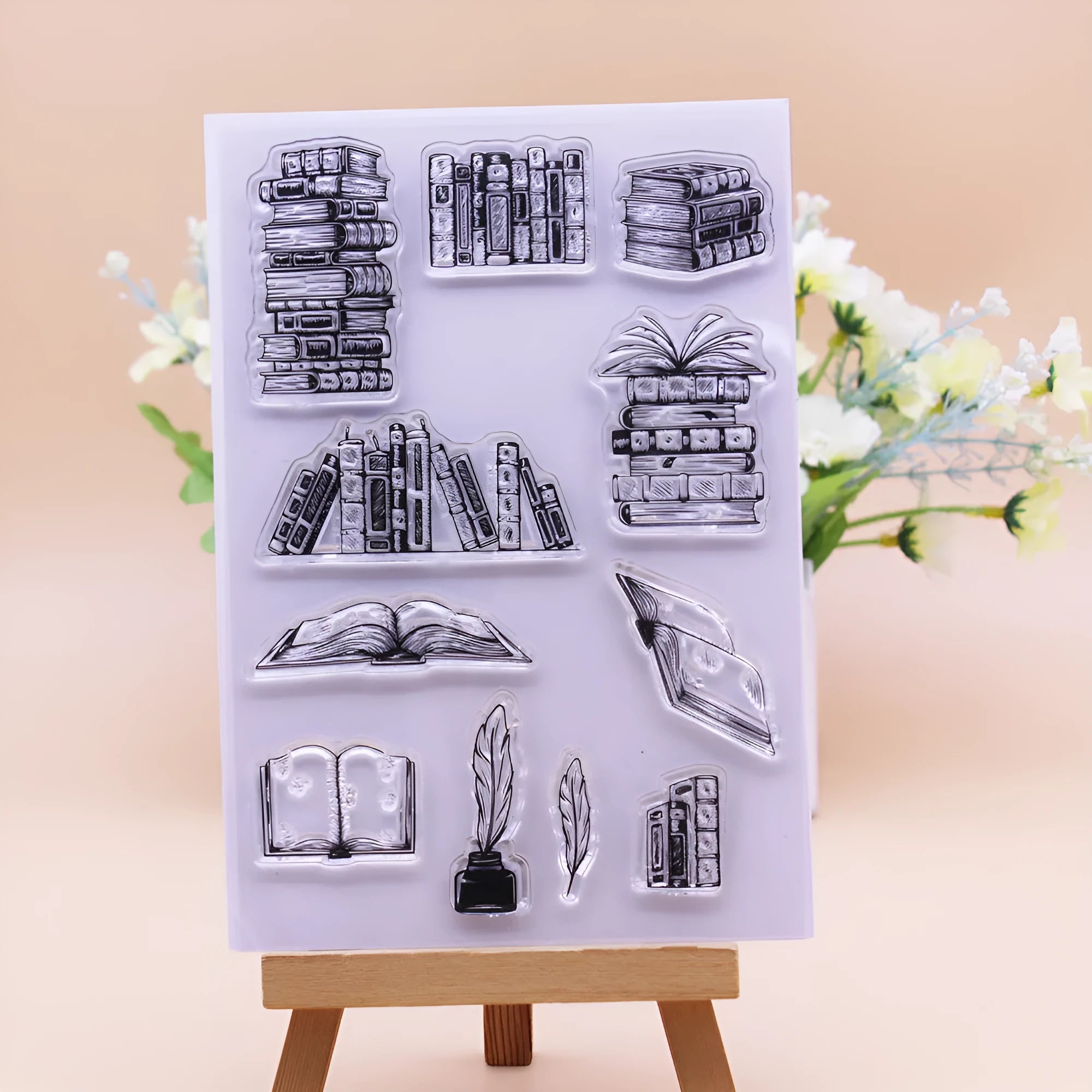 Transparent silicone stamp with pattern design measuring 11 by 16 centimetres