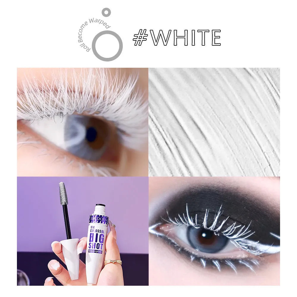 White waterproof mascara tube with 10ML capacity for curling and shaping