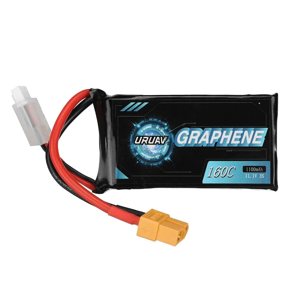 RC lithium battery showing 7.4V 1200mAh specifications