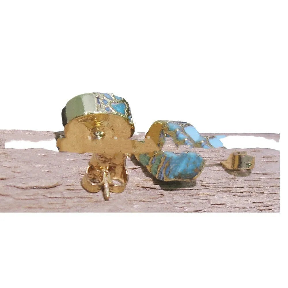 Natural stone bohemian style stud earrings in ER1031 colour with irregular shapes and simple design