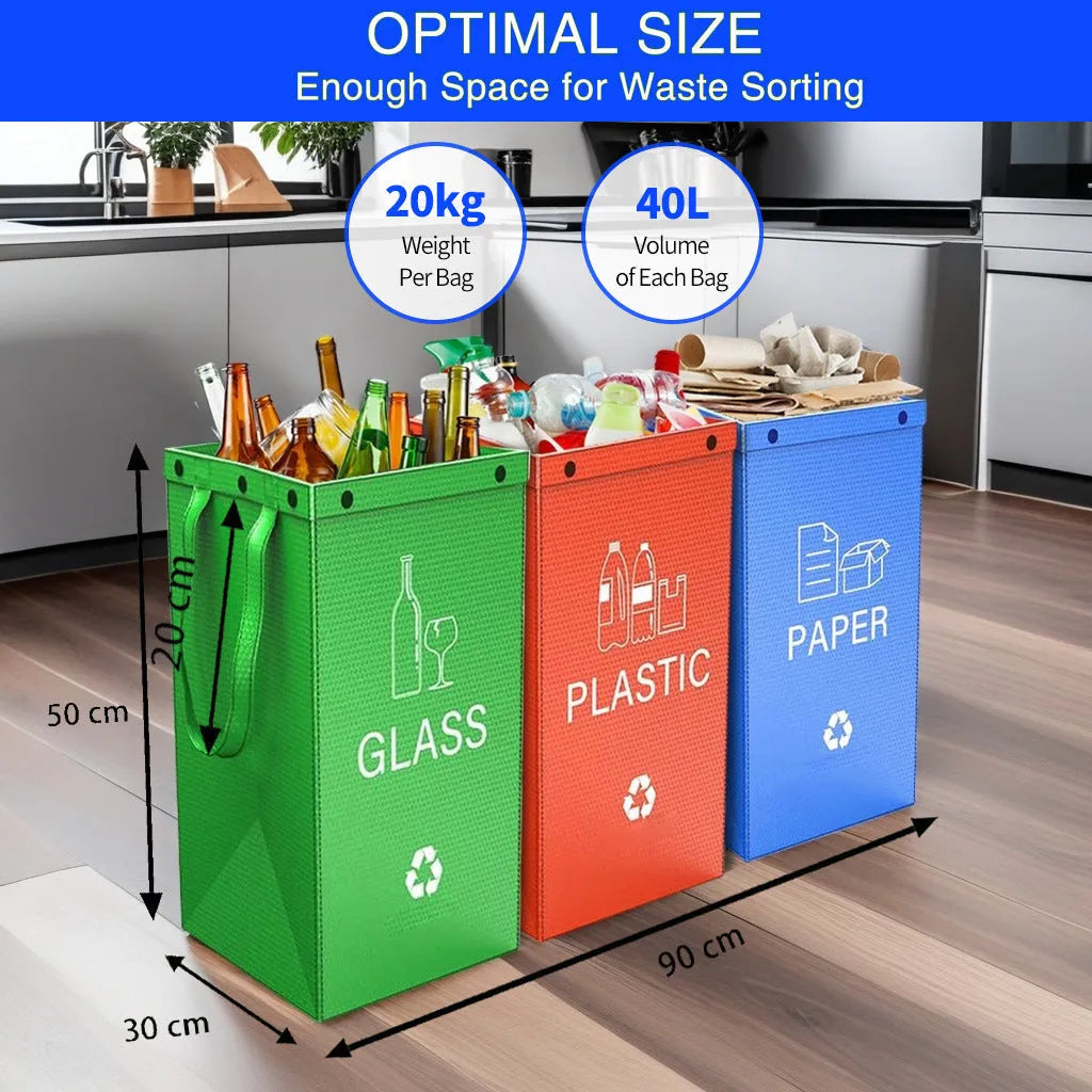 40L blue plastic waterproof rubbish bin for household waste classification