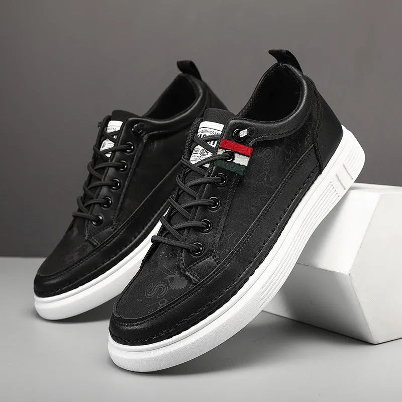 Men's casual high-top sneakers in grey with round toe and PVC sole.