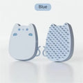 Brown silicone sponge pet comb with dual-texture teeth for cat and dog grooming