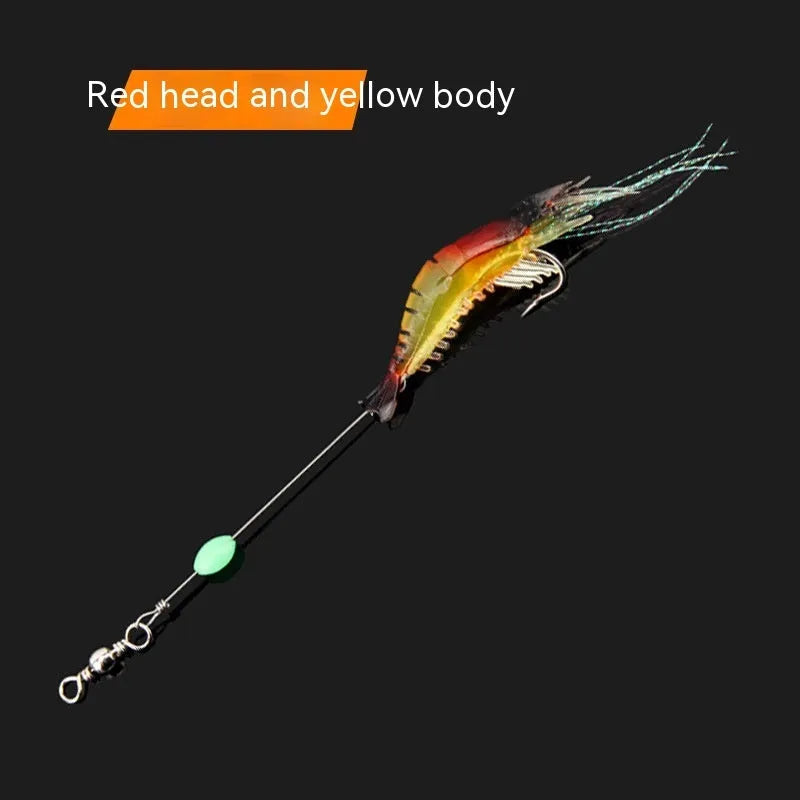 Luer soft fishing lure with attached hook in six colour variations including luminous options for freshwater fishing