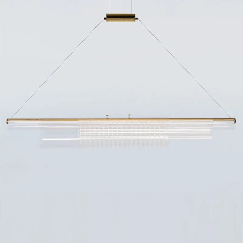 Modern glass pendant lamp with iron frame for restaurant and bar lighting