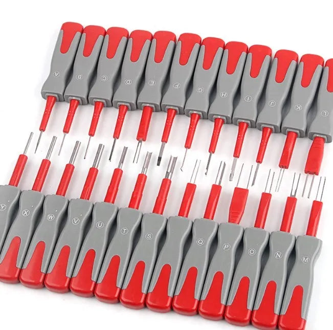 25-piece car terminal removal tool set with various extractors in storage case