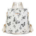 Butterfly print PU backpack in multiple colours with breathable back system and large capacity under 20 litres.