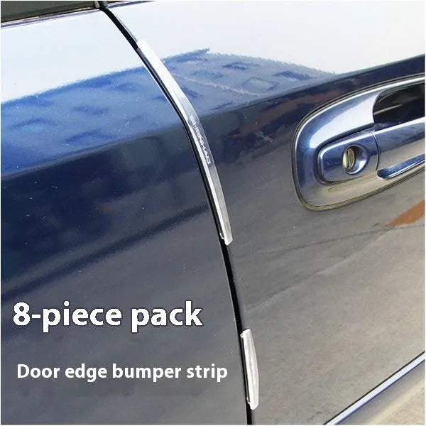 White plastic car door edge protection strip for preventing dings and scratches