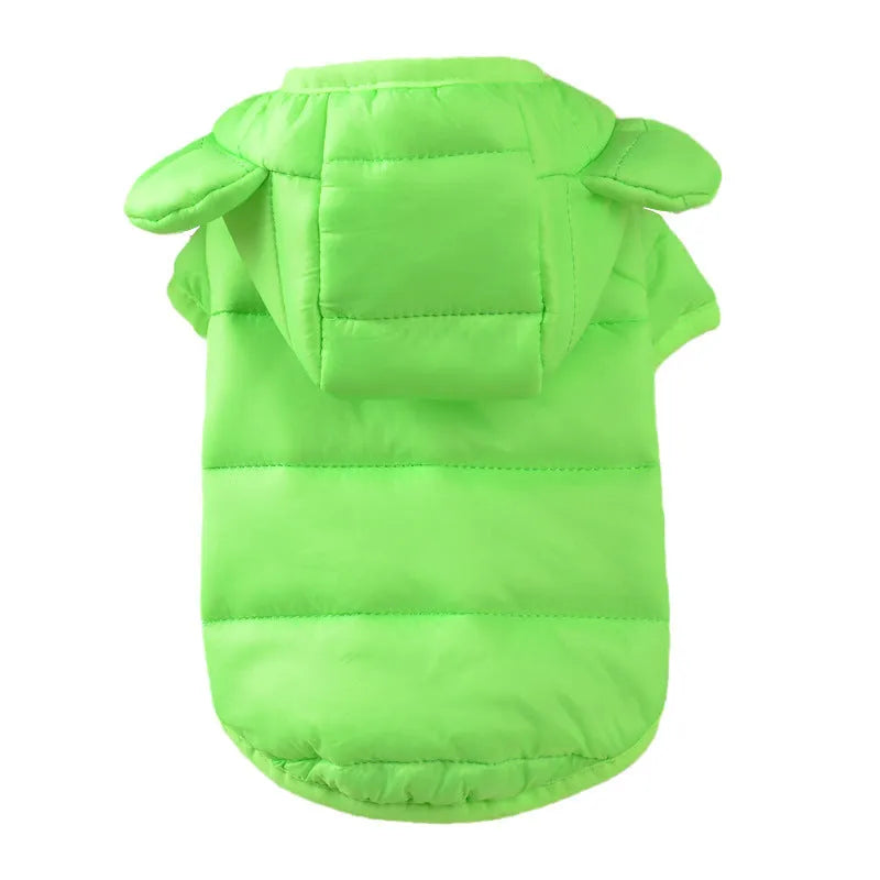 Small dog bread down cotton jacket in red, pink, camouflage and other colours, sizes XS to XXL
