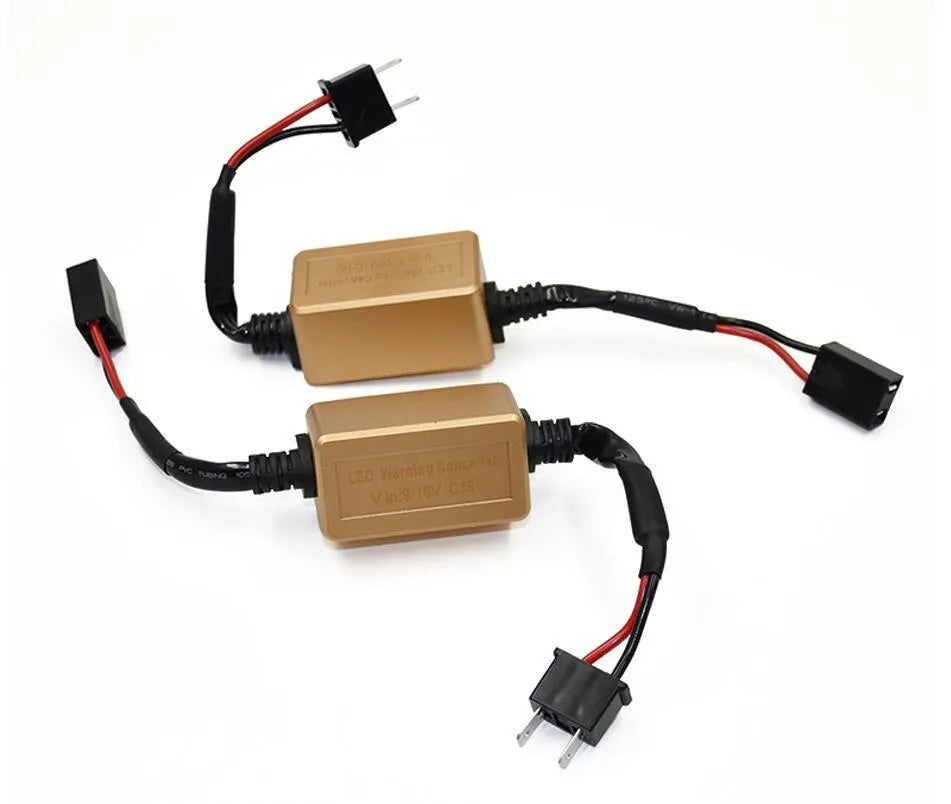 Black alloy LED car headlight CANbus decoder for H4 H7 H11 bulbs