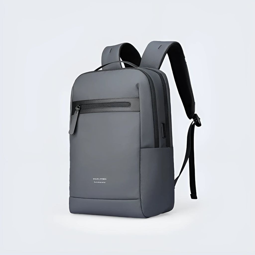 Graphite grey USB business backpack with Oxford cloth construction