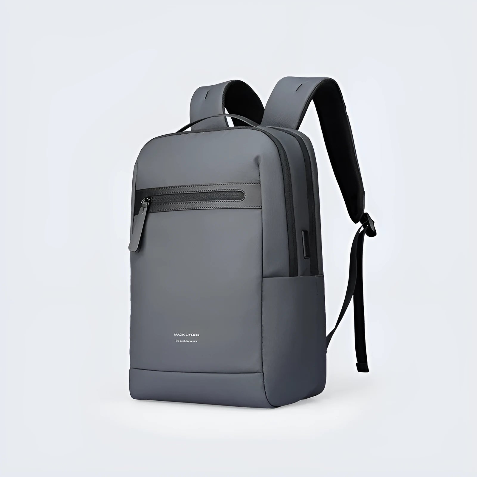 Graphite grey USB business backpack with Oxford cloth construction