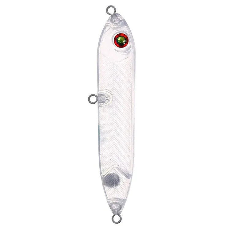 Transparent 9.5cm DIY fishing lure blank body with 7mm fish eye for custom finishing