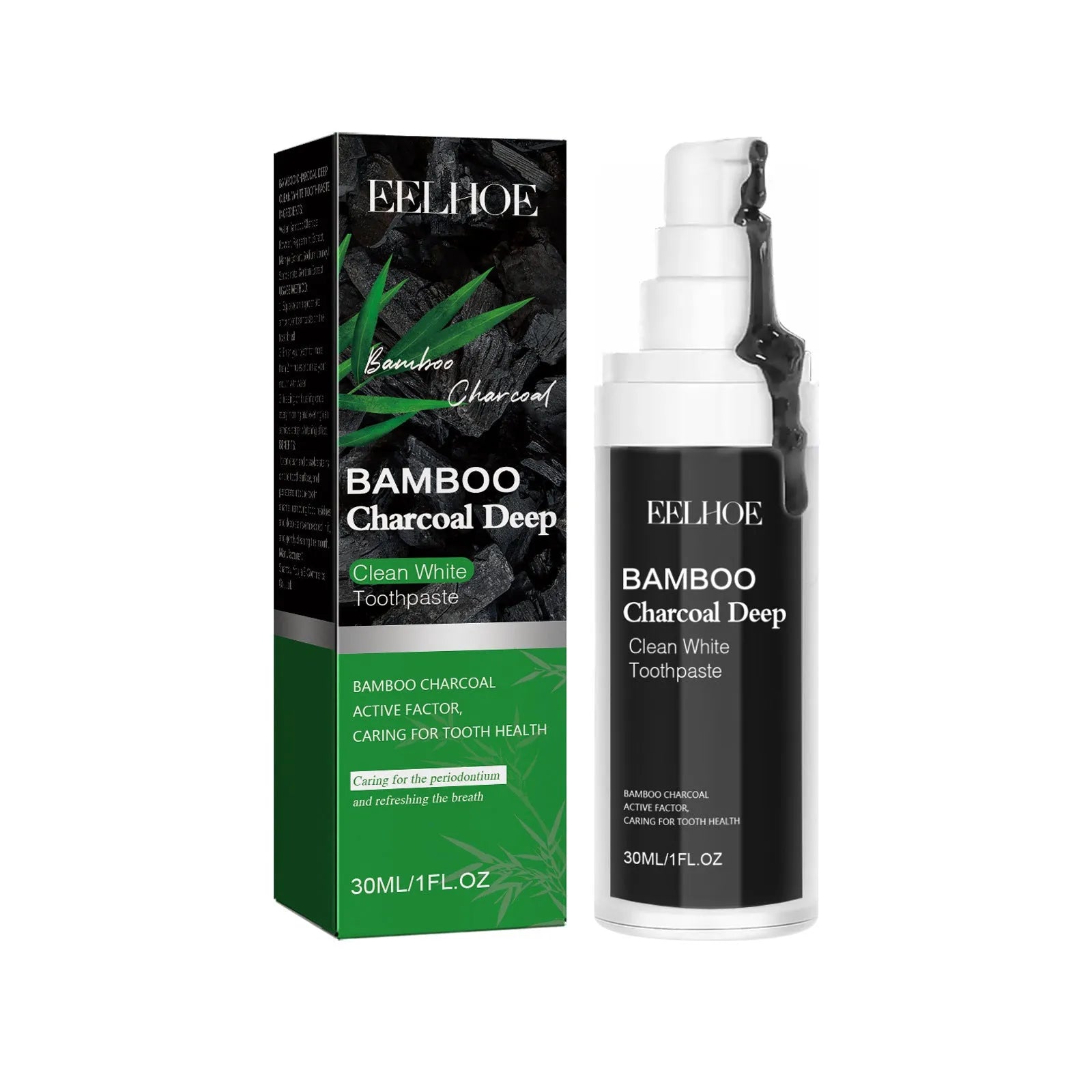 Bamboo charcoal bright white stain removing toothpaste in 30ml tube