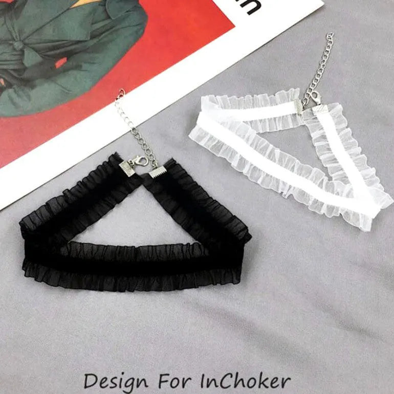 Alloy velvet ruffled flower pendant on snake bones chain clavicle necklace in light coffee colour