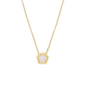 White mother shell flower necklace with natural shellfish pendant and copper chain