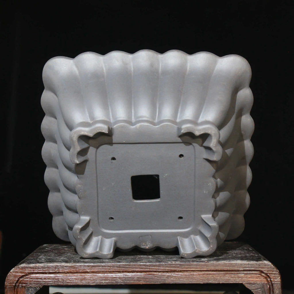 Square purple sand ceramic bonsai pot with 37cm inner diameter desktop dimensions