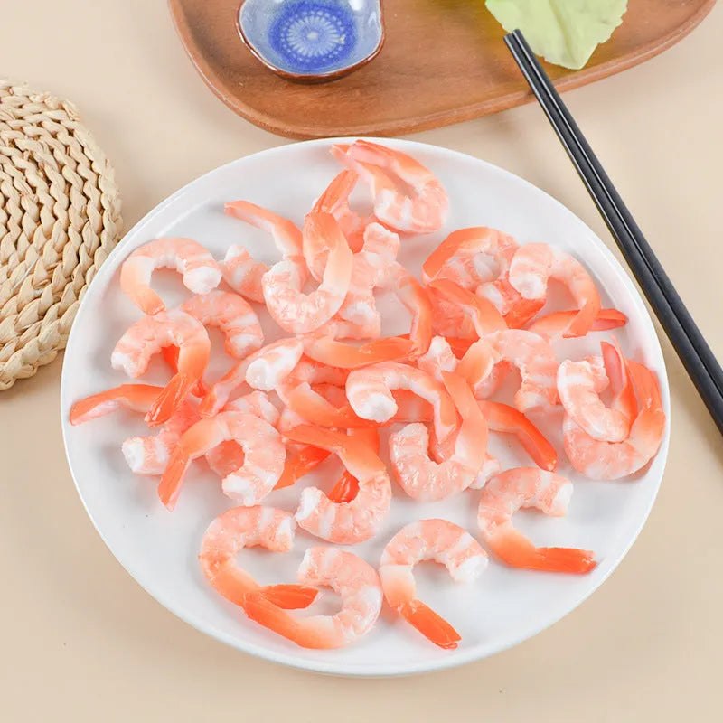 PVC simulation shrimp keychain with modern minimalist design showing 1.5cm thickness
