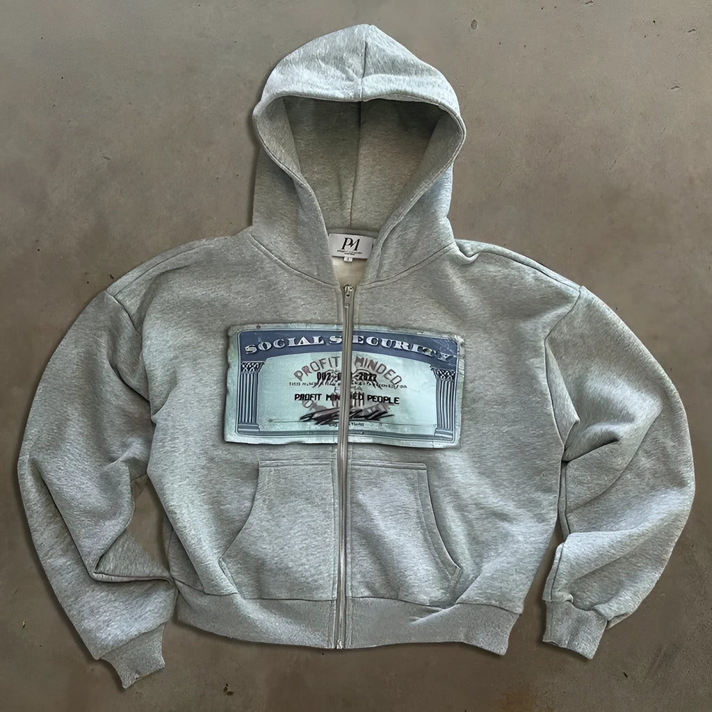 Unisex loose fit hoodie jacket with zipper closure in black, grey or pink polyester fabric