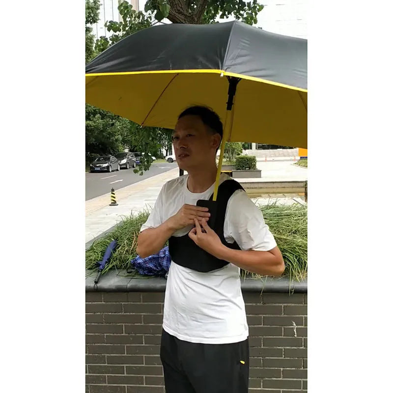 Black portable umbrella holder with shoulder strap for a manual 10-bone sunshade