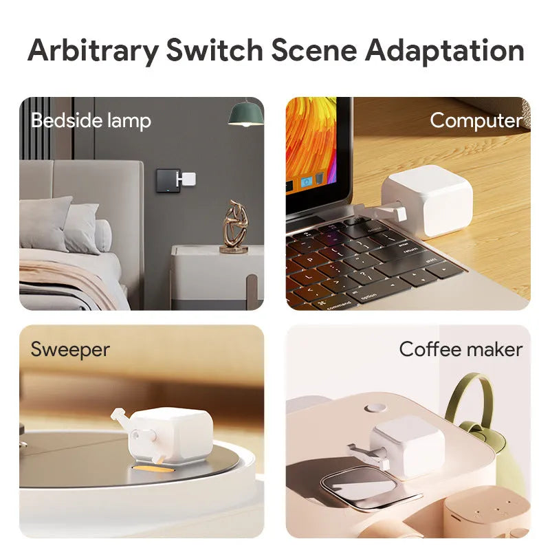 White Bluetooth rocker arm finger robot with remote control for smart home systems