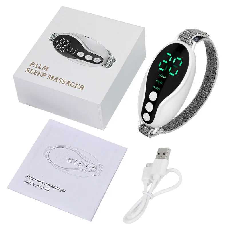 White or blue USB sleep monitor device showing compact 80x40x20mm dimensions