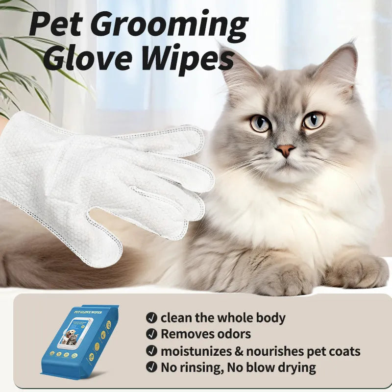 Pack of disposable pet gloves for cat and dog bath cleaning in 20-piece packs