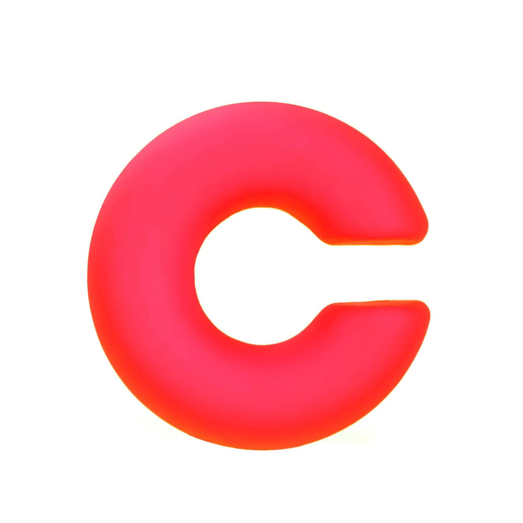 C-shaped geometric clip-on earrings with matte coarse finish in a selection of candy colours