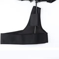 Black portable umbrella holder with shoulder strap for a manual 10-bone sunshade