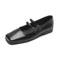 Women's silver leather cross buckle strap ballet slipper shoes with flat heel