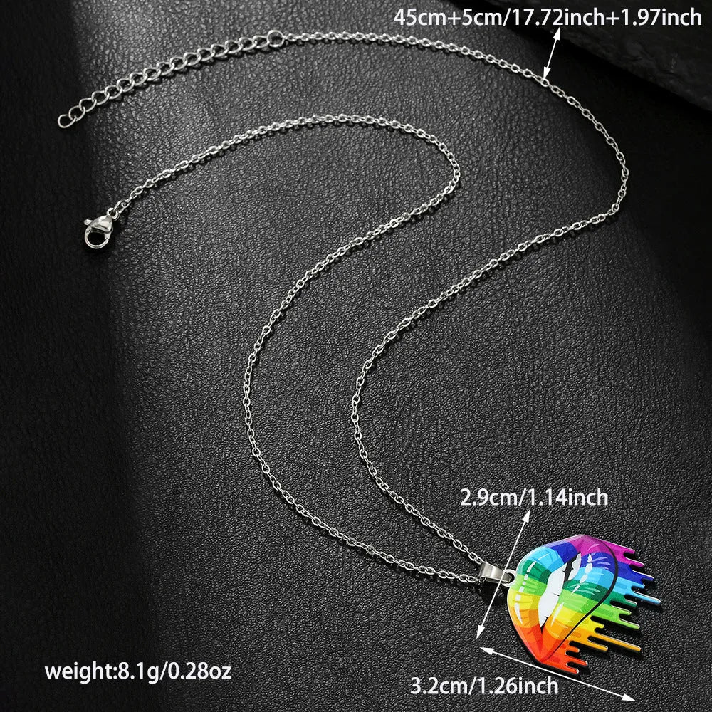 Stainless steel friendship necklace with colour printed inspirational design on chain.