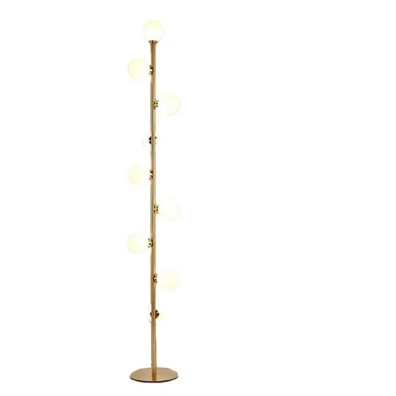 Minimalist Nordic floor lamp with wrought iron and glass construction, 154cm tall