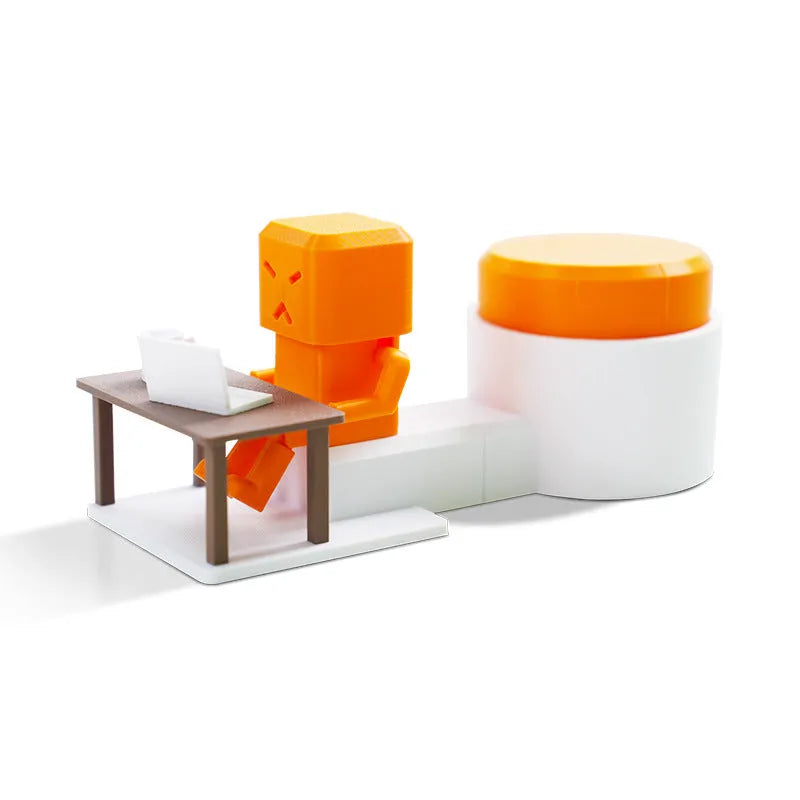 Orange plastic vent-shaped decompression toy for table turning, measuring 16cm long.