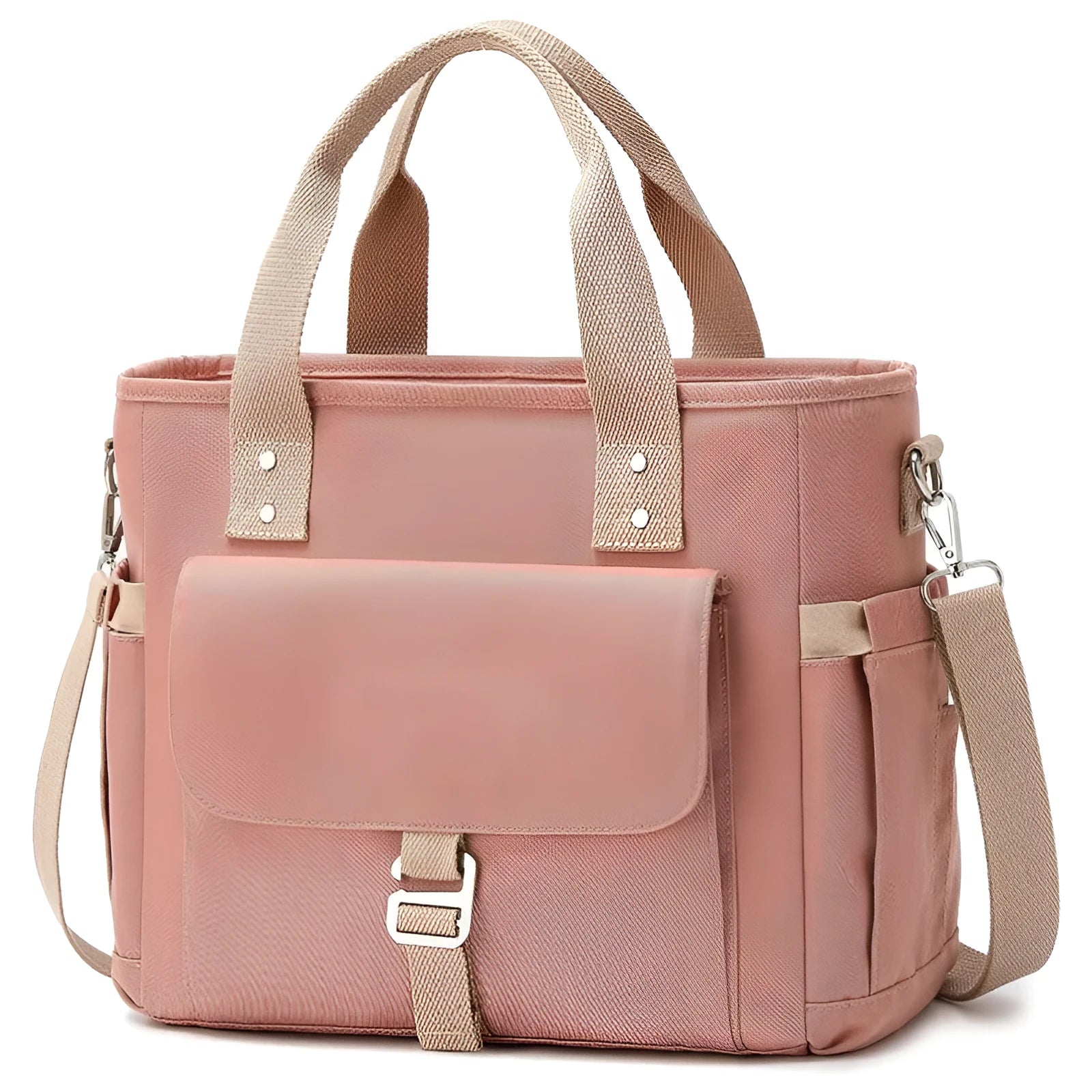Portable Oxford cloth picnic bag with removable shoulder strap and side pocket in cube design