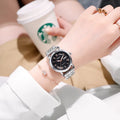 Women's fashion automatic mechanical watch with 12mm thickness on steel belt and leather strap options